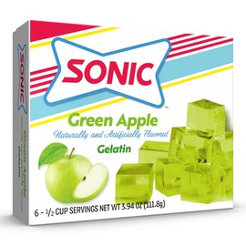 Sonic Gelatin Mix, Green Apple, 3.94 OZ (Pack of 6)