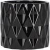 KOTARBAU® Ceramic Flower Pot Planter Glazed Black Cylindrical Shape
