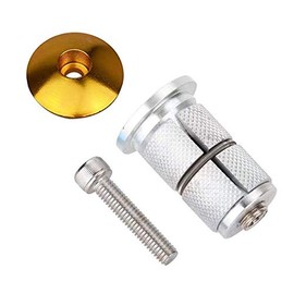 Free-fly Bike Stem Headset Top Cap,Aluminum Alloy Bicycle Headset Top Cap Bike Fork Expander Bung Plug (Gold)