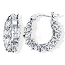 Cubic Zirconia Hoop Earrings for Women Gold Earrings Hypoallergenic Rhinestone Huggie Earrings for Women