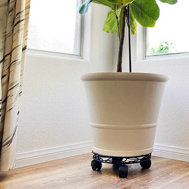 Lily's Home Raised Rolling Planter Pot Dolly / Caddy Stand