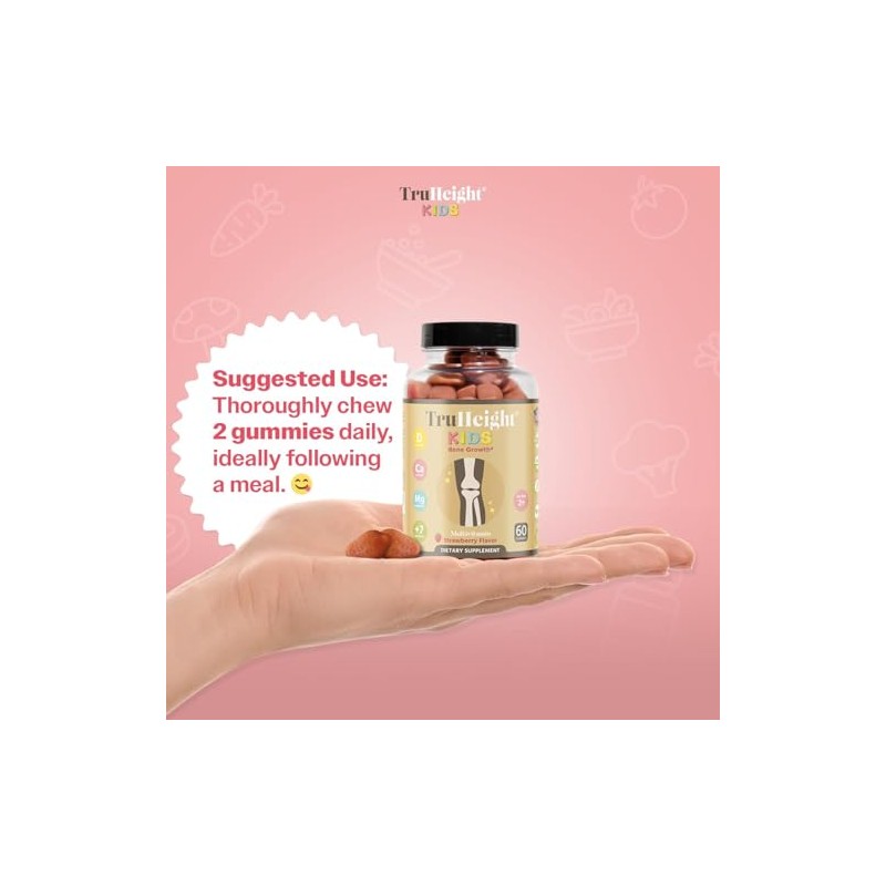 Truheight Kids Suplemento Dietético Multivitamínico Sabor Fresa Gomitas Crecimiento Óseo