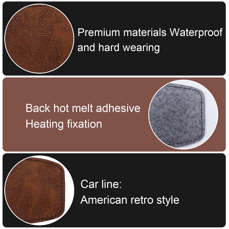 SmallCat 10 PCS Curved Rectangle Leather Patches for Hats, Iron