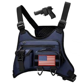 JUMAHE Chest Bag for Men, Running Vest Chest Pack Holster, EDC Travel Chest Rig Pouch for Outdoor Sports