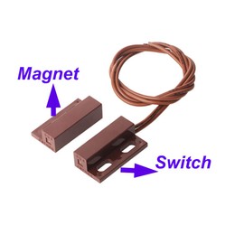 Gebildet 5pcs Recessed Wired Security Window Gate Contact Sensor Alarm,Magnetic Reed Switch Brown,Magnetic Door Sensor,Magnet Near - Connect Circuit, Magnet Away - Break Circuit