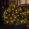 Lights4fun 100er LED Lichterkette warmweiß grünes Kabel Innen Außen mit