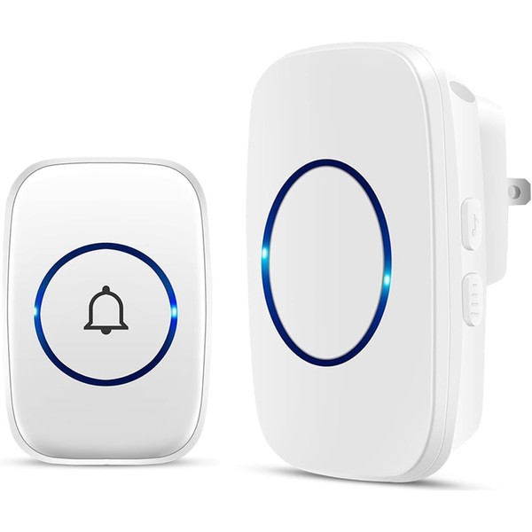 UnleashedRadiance Doorbell,Waterproof doorbell kit (one button + one receiver) for