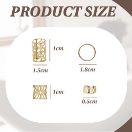 80 Pieces Gold Hair Accessories for Braids, Jewellery for Hair, Cuff Clips for Dreadlock Accessories, Hair Spiral Clips Hair Accessories for Dreadlocks for Men, Women, Girls and Boys Braids