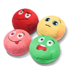 Squeaky Dog Toys, Stuffed Plush Puppy Toy Balls to Keep Them Busy, (4 Pack) Interactive Funny Pet Ball with Squeaker for Puppies Small Breed Medium Dogs