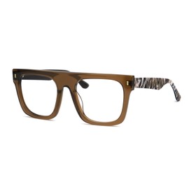 Zeelool Retro Aviator Eyeglasses Frame with Non-prescription Clear Lens for Men Tyndale ZJGA190664-02 Brown