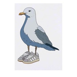 Azeeda 'Möwe in Turnschuhen ' Temporäres Tattoo - Hautfreundlicher & Ungiftiger Abziehbild · Wasserfest (TO00076717)