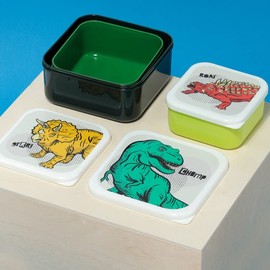 Puckator Dinosauria Set of 3 Lunch Box Snack Pots M/L/XL - Lunchbox with Multi Compartments - Small Food Containers - Lunchbox for Adults and Kids - Girls Boys Lunchbox - Snack Storage