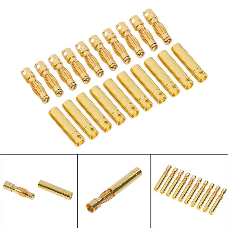 FLY RC 20 Pairs 4.0mm 4mm Banana Bullet Connector Plug