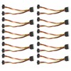 10Pcs SATA Power Adapter 15pin 1 Male to 2 Female
