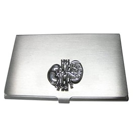 Silver Toned Anatomical Medical Nephrologists Kidney Business Card Holder