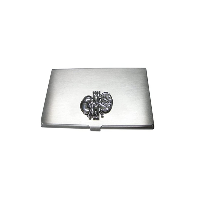 Silver Toned Anatomical Medical Nephrologists Kidney Business Card Holder