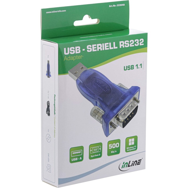 InLine 33304A Serial Adaptor Male A and Male Sub D