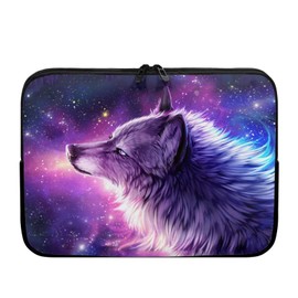 Showudesigns Galaxy Wolf Computer Sleeve for Men Durable Laptop Protector 12 inch Slightly Laptop Tote Bag Glad for Business Trip Laptop Bag Starry Sky Briefcase