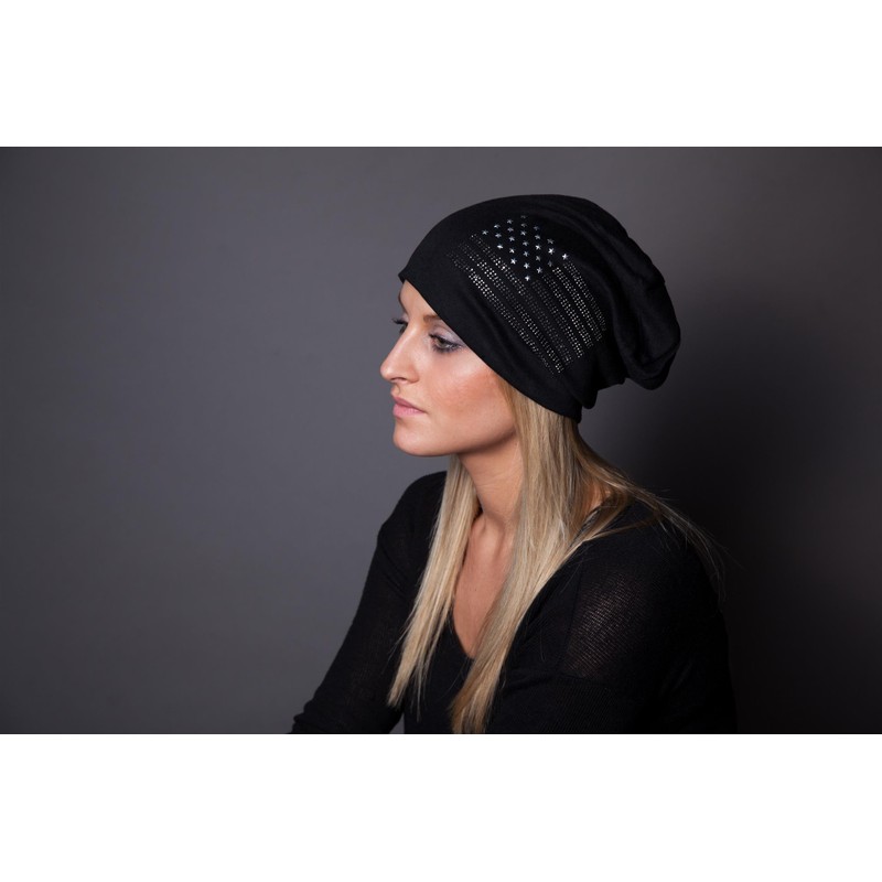 styleBREAKER 04024042 Elegant Fabric Beanie Hat in USA Flag Design
