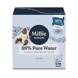 Millie Moon 99% Pure Water Baby Wipe, 576ct