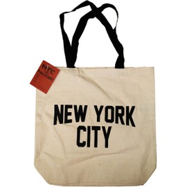 NYC Tote Bag Canvas New York City Gift Souvenir Black Straps