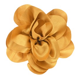 M METERXITY Rose Flower Brooches and Pins for Women, 5.5 Inch Lapel Pins Dainty Satin Fabric Big Camellia Hair Flowers Clips for Wedding/Parties/Clothes/Jewelry [14cm, Golden Yellow]