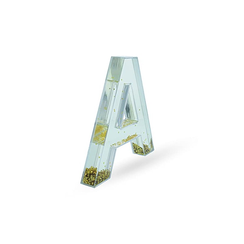 Letter A Glitter-Filled Acrylic Snow Globe