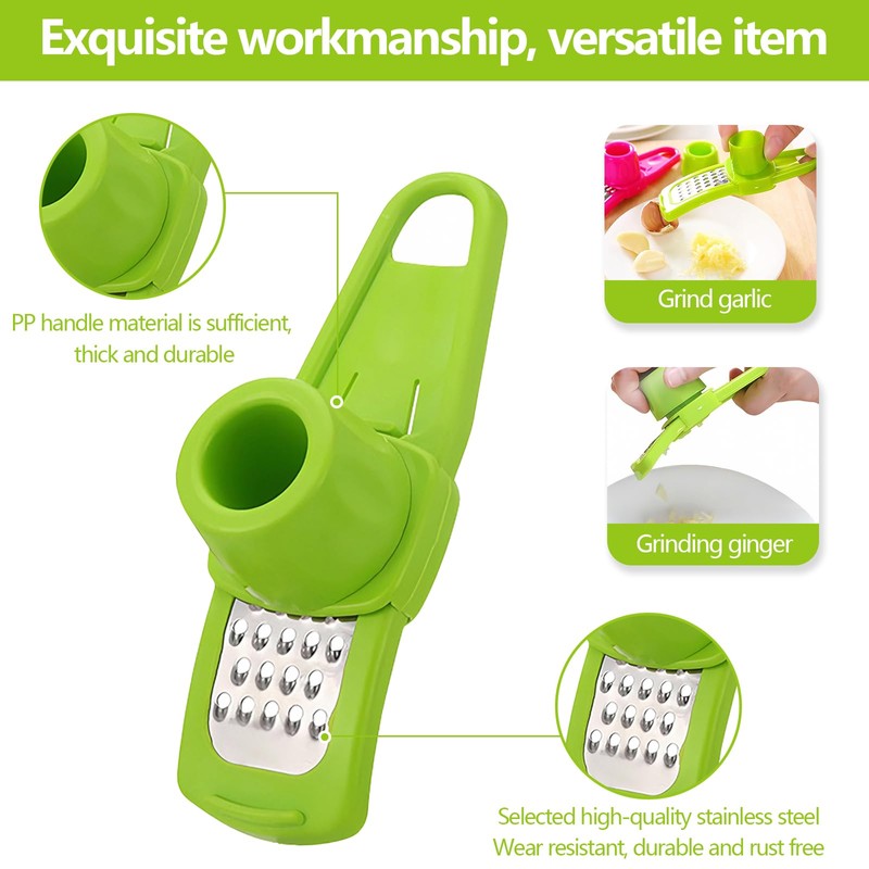Garlic Peeler, Pack of 3 Ginger Grater, Efficient Garlic Mill,