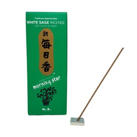 Morning Star - Sage 200 Sticks and Holder by NIPPON KODO, Japanese Quality Incense, Since 1575