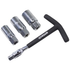 Mr. Gadget's Solutions 4pc T Bar Spark Plug Wrench Set 3/8" Swivel Drive 16 18 & 21mm Socket T-Bar Handle