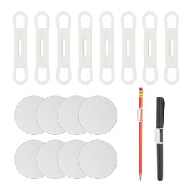 PATIKIL 8 Pcs Magnetic Pen Pencil Holder, Silicone Flexible Pencil Holder Adjustable Organizer Clip with 8 Metal Sheet for Refrigerator Whiteboards Desk Clipboard, White