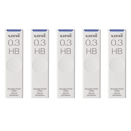 Uni Pencil Lead,"The Uni" Smudge-Proof Leads, 0.3mm HB, 25 Leads x 5 Pack