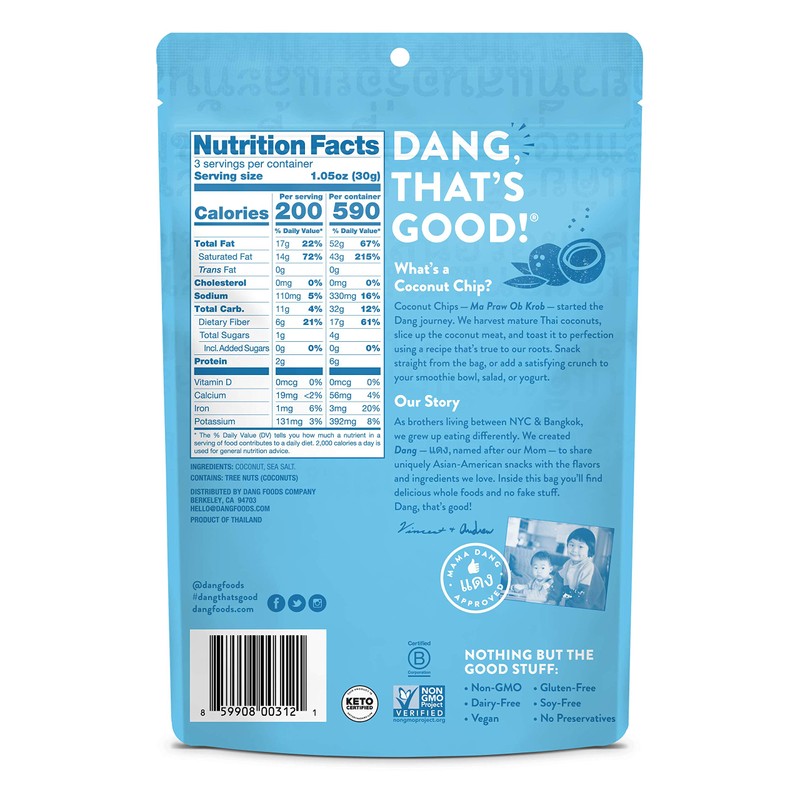 Coconut Chips Lightly Salted and Unsweetened, 3.2 oz., (12 count)