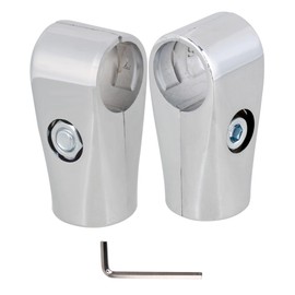 2Pcs Silver Aluminum Alloy Inner Dia 25mm T Pipe Clamp Connector Lean Tube Round Pipe Two-Way Joint with Hexagon Flat Head Wrench