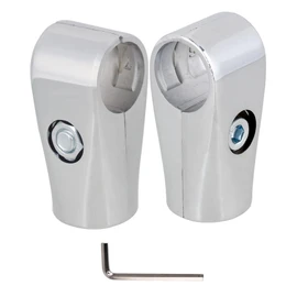 2Pcs Silver Aluminum Alloy Inner Dia 25mm T Pipe Clamp Connector Lean Tube Round Pipe Two-Way Joint with Hexagon Flat Head Wrench