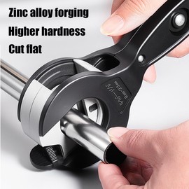 Ratcheting Tubing Cutter Heavy Duty Adjustable Pipe Cutting Tool with Replaceable Alloy Steel Blade for Copper Aluminum Iron Stainless Steel Conduit Plumbing HVAC Work (Black, 5/16" to 1-1/8")