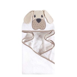 Hudson Baby Animal Face Hooded Towel, Tan Puppy, One Size