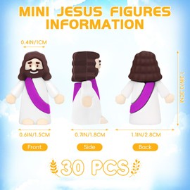 SHIFANQI Little Jesus Figures, 30 Pack Mini Jesus Figurines in Bulk, Small Pocket Jesus to Hide and Seek, Tiny Christ Savior Religious Party Favors for Easter Church Sunday Baptism Gifts, Hot Pink