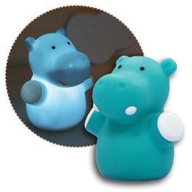 Reer Lumilu Mini Zoo Hippo Cute Hippo Night Light, Great Christening Gift, Birthday Gift for Boys and Girls 52353 Blue