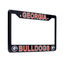 EliteAuto3K Georgia Bulldogs License Plate Frame Cover – Black – 12.25” x 6.25” - Slim Design