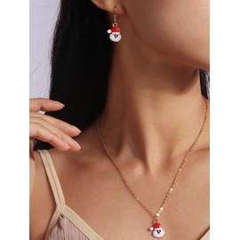 Stocking Stuffers Gifts for Women Christmas Necklace Earrings Set Christmas Jewelry for Women Stocking Stuffers for Christmas Gifts Christmas Tree Hat Santa Candy Necklace Set Trendy Christmas Gift