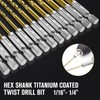 MACXCOIP Hex Shank Drill Bit Set, 13Pcs HSS Titanium Twist