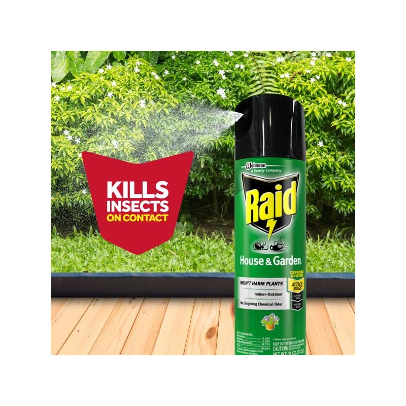 Raid House and Garden Insect Killer Insecticide Aerosol Spray -