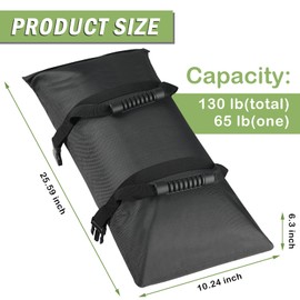 Esmorah Umbrella Base Weights Sand Bags, 2 Pack 65lbs Fillable Weight Bags to Hold Things Down, Black Weighted Base Sandbags for Outdoor Furniture Patio Cantilever Umbrellas Stand (Without Sand)