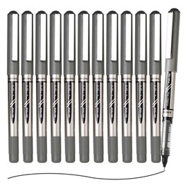 EYEYE Needle Rollerball Pens Extra Fine Point 12 Pack, 0.5mm Black Pen Quick Dry, Liquid Ink Pens Fine Point Smooth Writing Pen for Journaling, Note Taking, Office, School Supplies