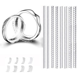 SHULLIN Ring Size Adjuster Suitable Ring Reducer Ring Invisible Ring Reducer Invisible Ring Insert Ring Size Adjuster Ring for Loose Rings Pack of 16