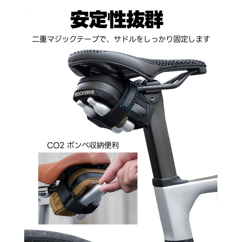 ROCKBROS Bicycle Saddle Bag, Road Bike Bag, Mini Size, Bicycle