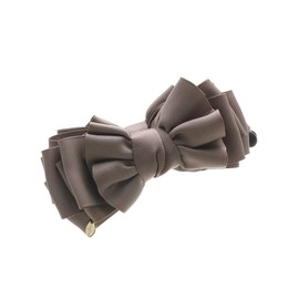 VINGTAINE H7475-BR-Grosgrain Volume Ribbon Banana Clip, L, Hair Clip, Cute, Present