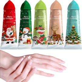 Hand Cream Christmas Mini, Hand Cream Set Christmas, Hand Cream Gift Set, Winter Hand Cream Set, Nourishing Moisturiser Small Flower Shape Hand Creams for Very Dry Cracked Hands, 5 x 30 ml