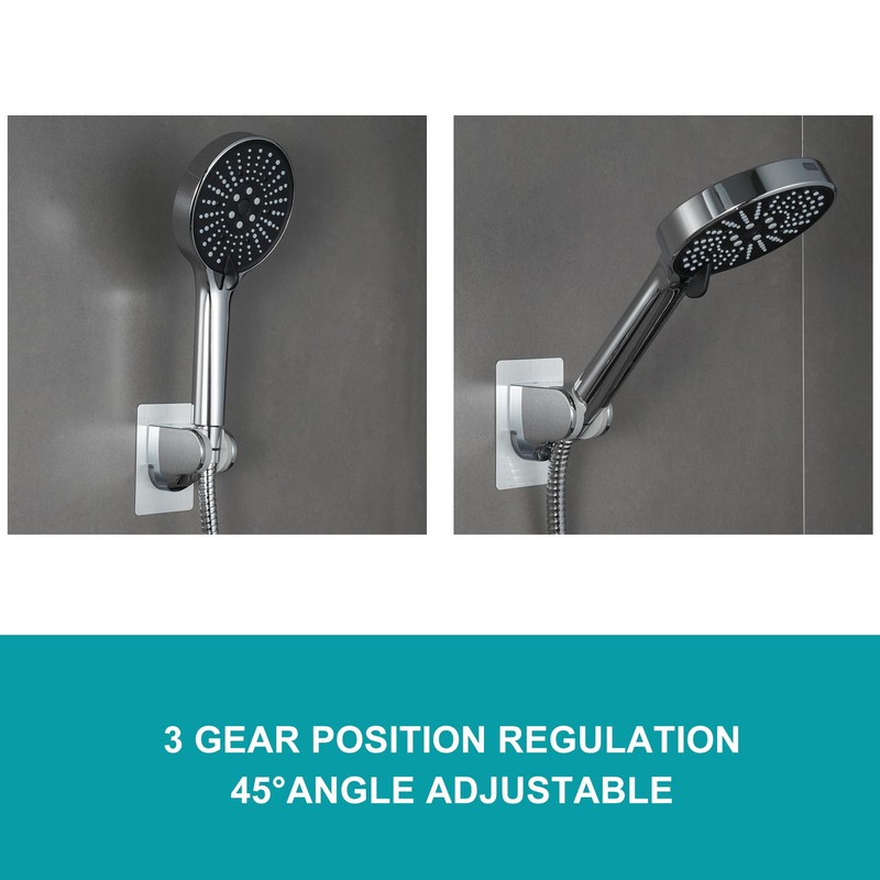 GwernKB Shower Head Holder Strong Adhesive No Drilling Wall Mount